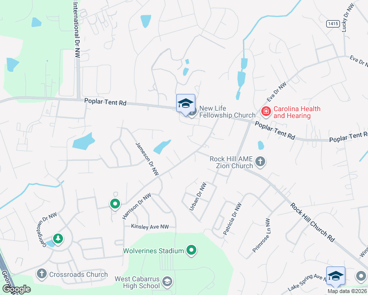 map of restaurants, bars, coffee shops, grocery stores, and more near 354 Old Speedway Drive Northwest in Concord