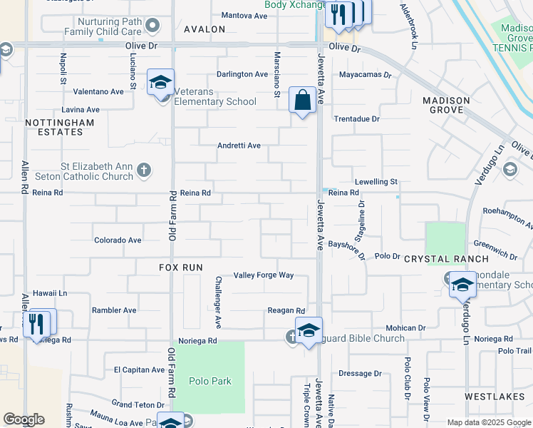 map of restaurants, bars, coffee shops, grocery stores, and more near 11602 Pacific Harbor Avenue in Bakersfield