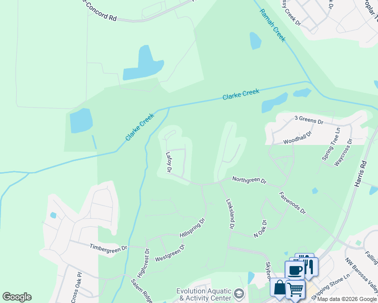 map of restaurants, bars, coffee shops, grocery stores, and more near 10230 Edgecliff Road in Huntersville