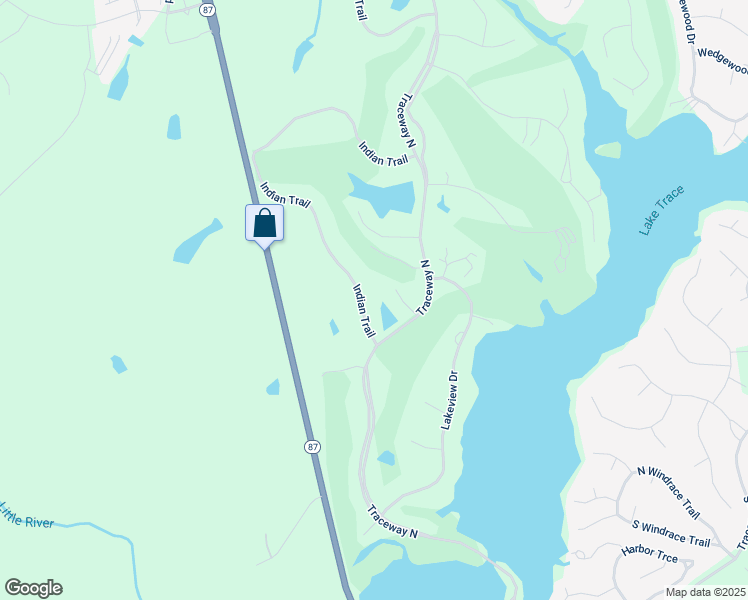 map of restaurants, bars, coffee shops, grocery stores, and more near 41 Indian Trail in Sanford