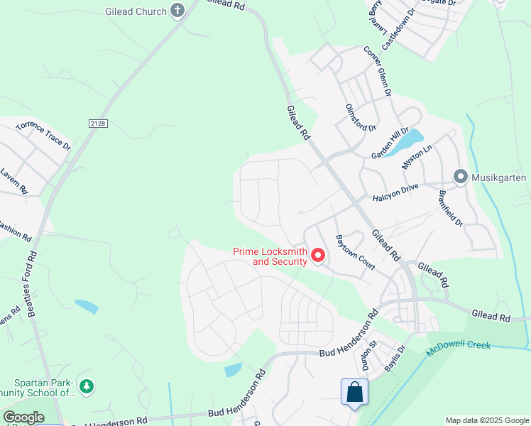 map of restaurants, bars, coffee shops, grocery stores, and more near 16017 Foreleigh Road in Huntersville