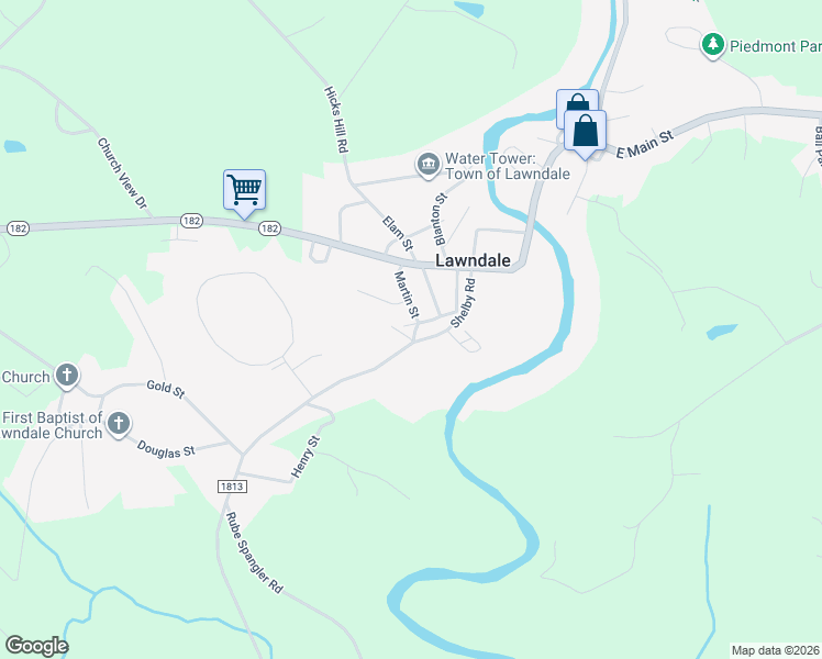 map of restaurants, bars, coffee shops, grocery stores, and more near 121 Martin Street in Lawndale