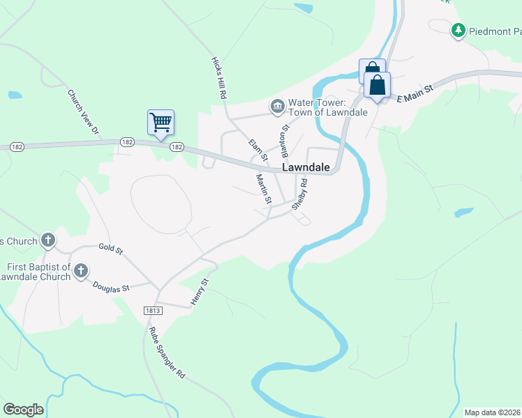 map of restaurants, bars, coffee shops, grocery stores, and more near 121 Martin Street in Lawndale