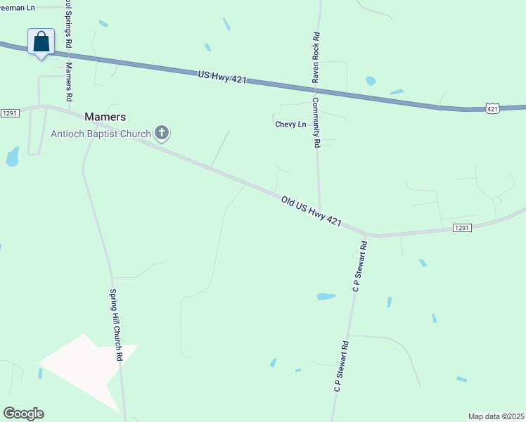 map of restaurants, bars, coffee shops, grocery stores, and more near 6257 Old US Highway 421 in Lillington