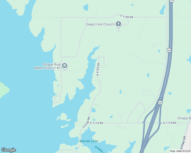 map of restaurants, bars, coffee shops, grocery stores, and more near 110548 South 4183 Road in Checotah