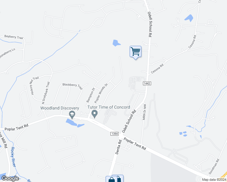 map of restaurants, bars, coffee shops, grocery stores, and more near 8244 Chatham Oaks Drive in Concord