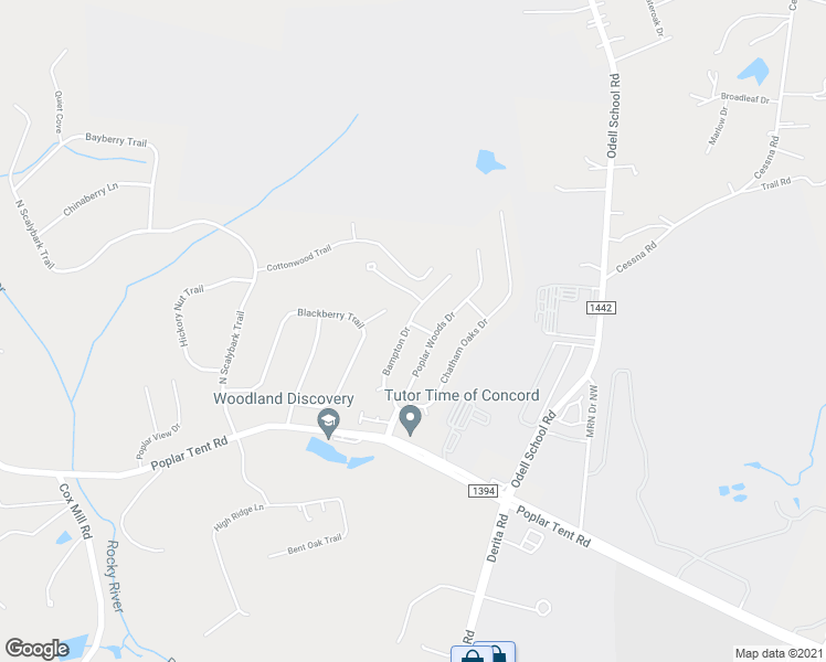 map of restaurants, bars, coffee shops, grocery stores, and more near 8390 Bampton Drive in Concord