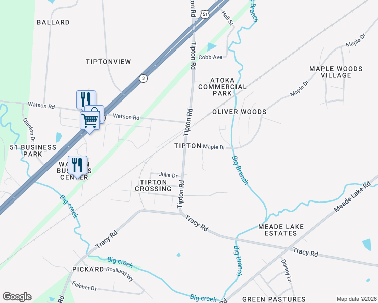 map of restaurants, bars, coffee shops, grocery stores, and more near in Atoka