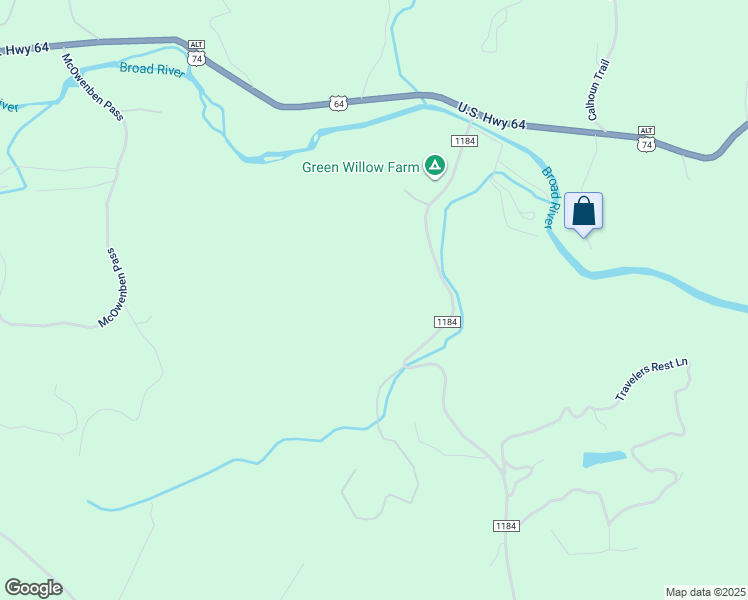 map of restaurants, bars, coffee shops, grocery stores, and more near 300 Rock Springs Road in Rutherfordton