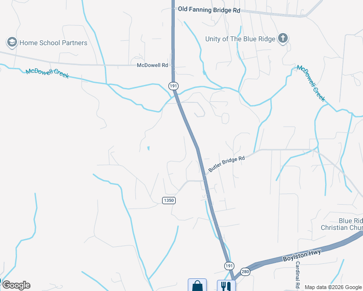 map of restaurants, bars, coffee shops, grocery stores, and more near 361 High Ridge Drive in Mills River