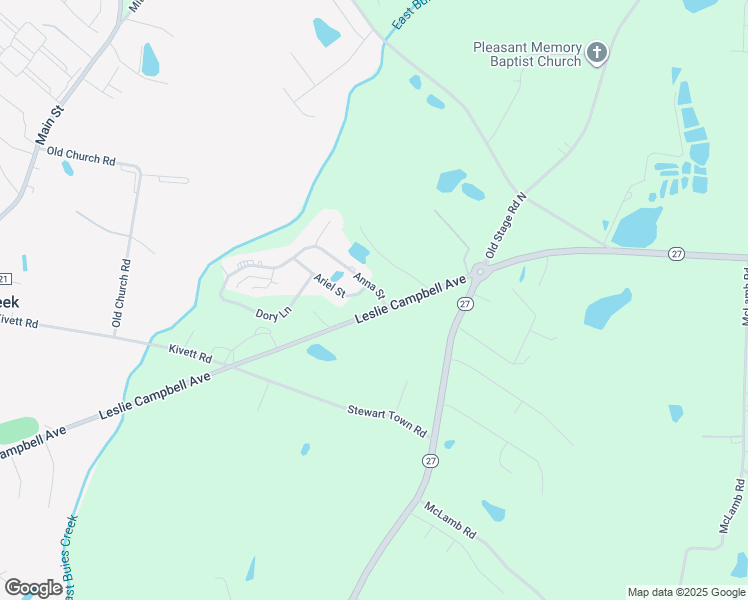 map of restaurants, bars, coffee shops, grocery stores, and more near 39 Anna Street in Lillington