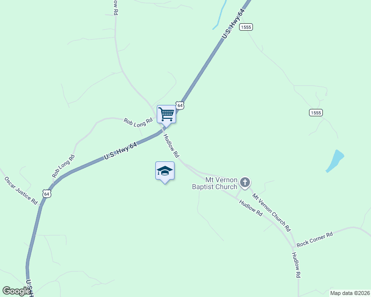 map of restaurants, bars, coffee shops, grocery stores, and more near 2890 Hudlow Road in Rutherfordton