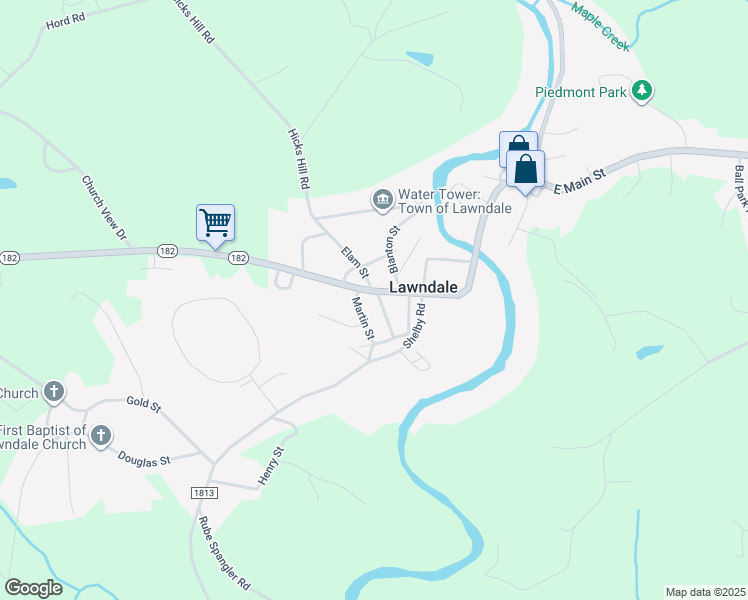 map of restaurants, bars, coffee shops, grocery stores, and more near 102 Richard Street in Lawndale