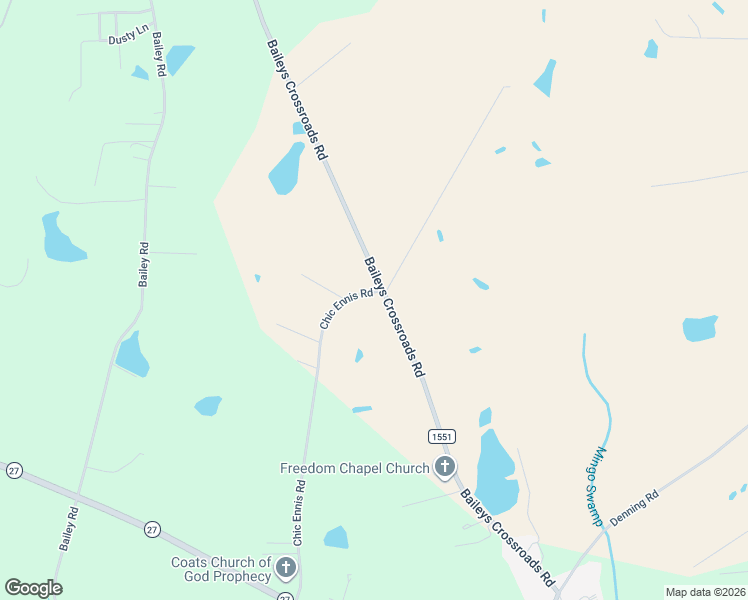 map of restaurants, bars, coffee shops, grocery stores, and more near 874 Chic Ennis Road in Coats