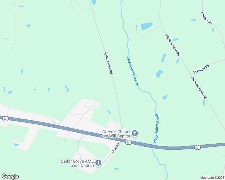 map of restaurants, bars, coffee shops, grocery stores, and more near 24 Megan McLeod Lane in Lillington