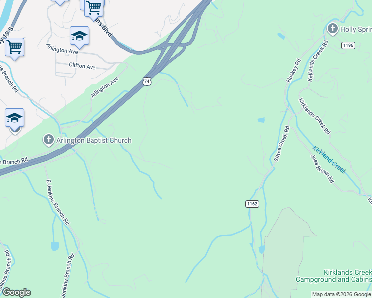 map of restaurants, bars, coffee shops, grocery stores, and more near in Bryson City