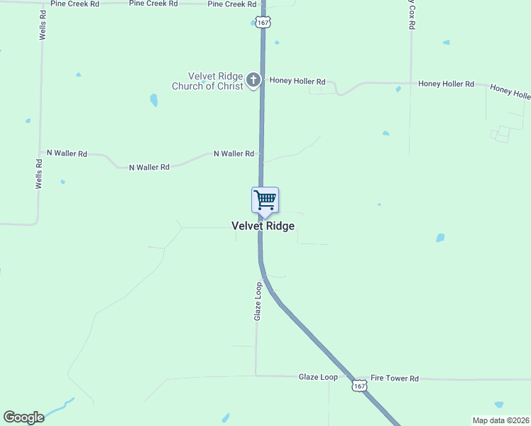 map of restaurants, bars, coffee shops, grocery stores, and more near in Velvet Ridge