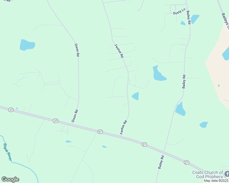 map of restaurants, bars, coffee shops, grocery stores, and more near 355 Festus Road in Coats