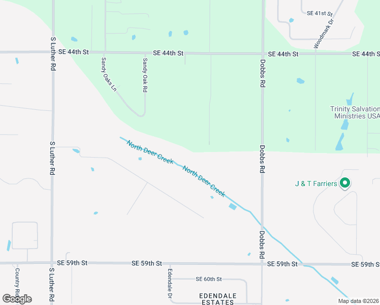 map of restaurants, bars, coffee shops, grocery stores, and more near 5021 Red Hill Road in Oklahoma City