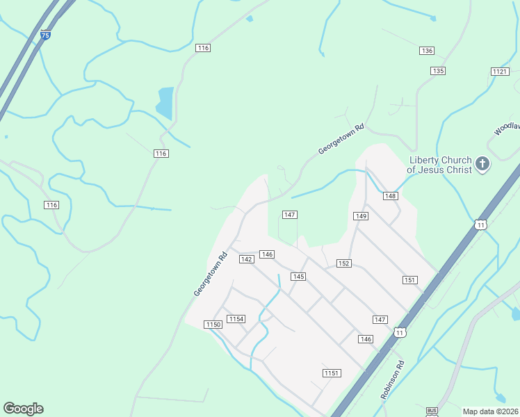 map of restaurants, bars, coffee shops, grocery stores, and more near 427 County Road 135 in Athens