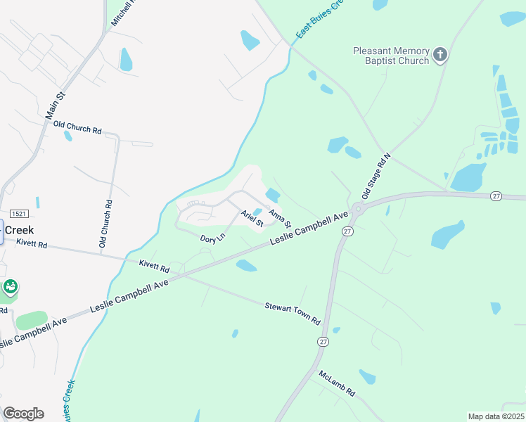 map of restaurants, bars, coffee shops, grocery stores, and more near 145 Anna Street in Lillington