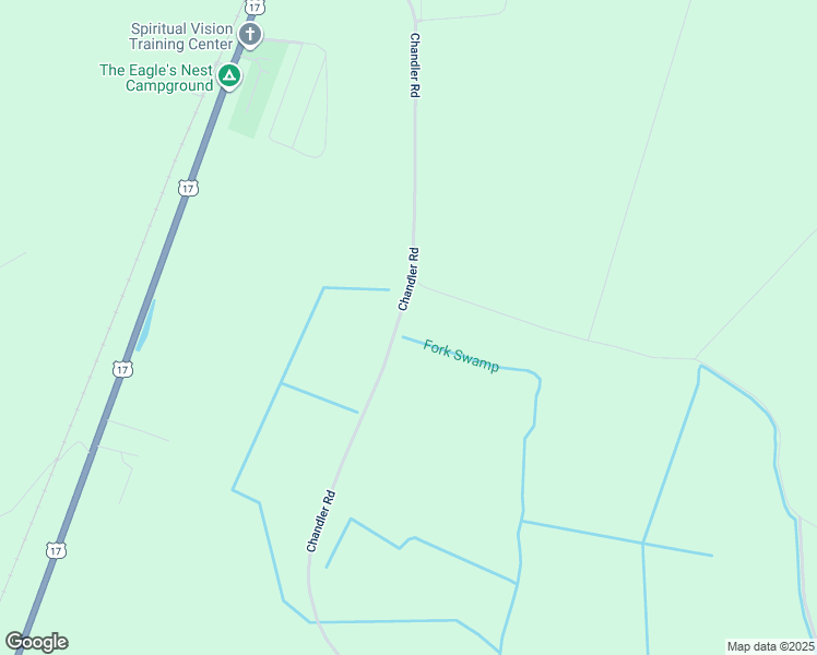 map of restaurants, bars, coffee shops, grocery stores, and more near 1041 Chandler Road in Vanceboro