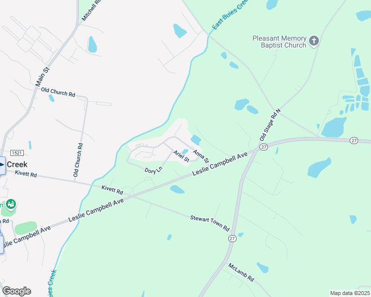 map of restaurants, bars, coffee shops, grocery stores, and more near 169 Anna Street in Lillington