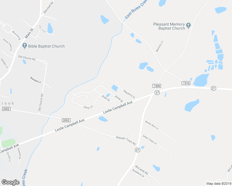 map of restaurants, bars, coffee shops, grocery stores, and more near 104 Anna Street in Lillington