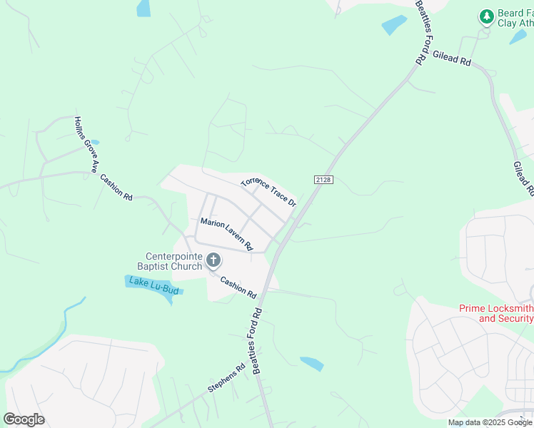 map of restaurants, bars, coffee shops, grocery stores, and more near 5917 Mcdowell Run Drive in Huntersville