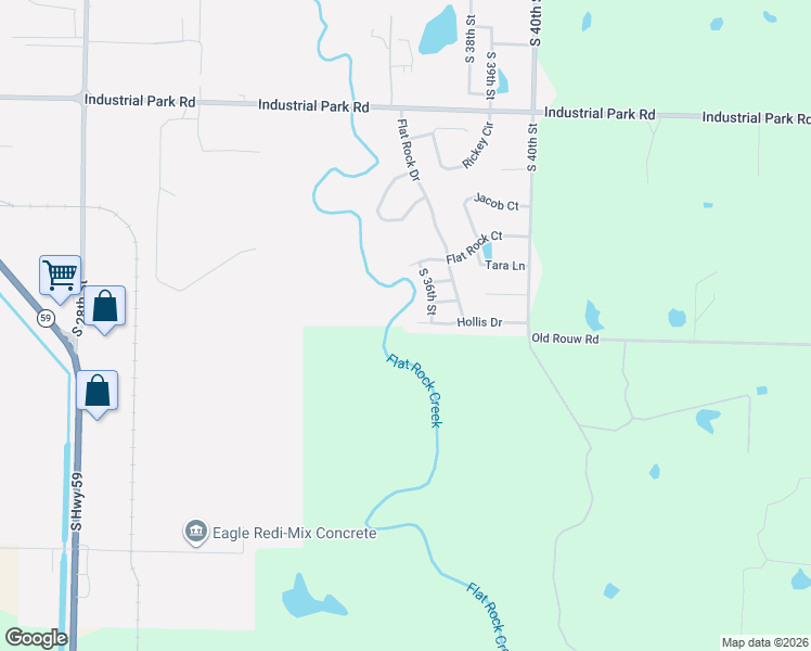 map of restaurants, bars, coffee shops, grocery stores, and more near 3502 Hollis Dr in Van Buren
