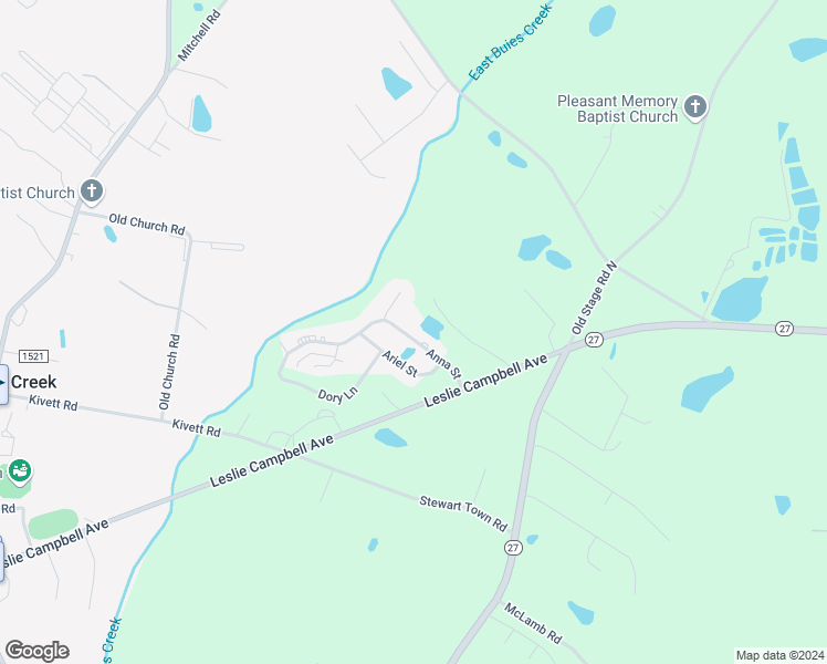 map of restaurants, bars, coffee shops, grocery stores, and more near 192 Anna Street in Lillington