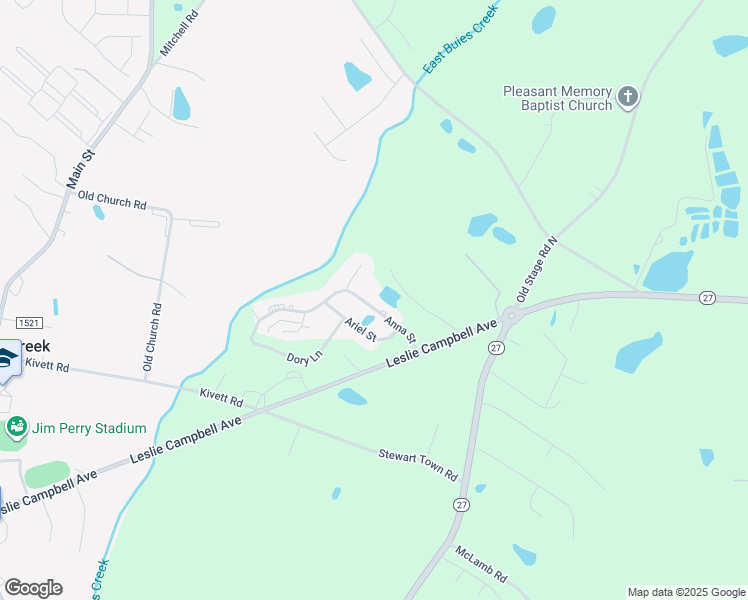 map of restaurants, bars, coffee shops, grocery stores, and more near 192 Anna Street in Lillington