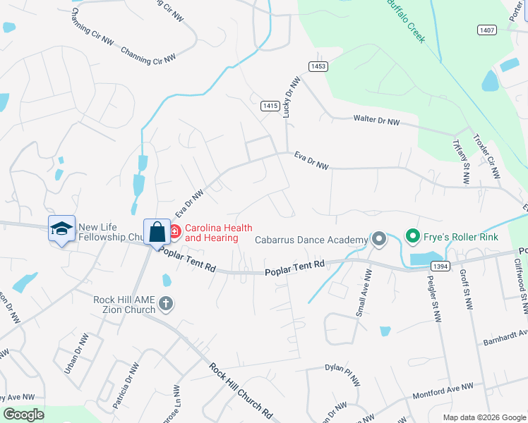 map of restaurants, bars, coffee shops, grocery stores, and more near 3223 Vista Place Northwest in Concord