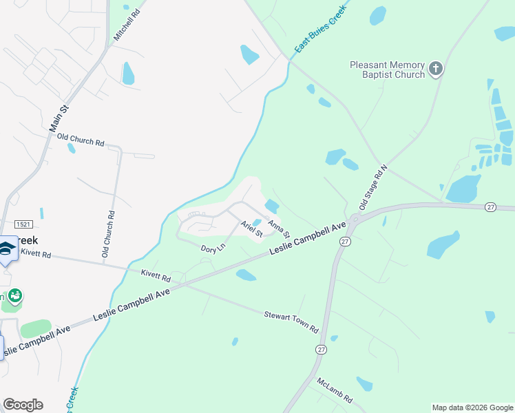 map of restaurants, bars, coffee shops, grocery stores, and more near 210 Anna Street in Lillington