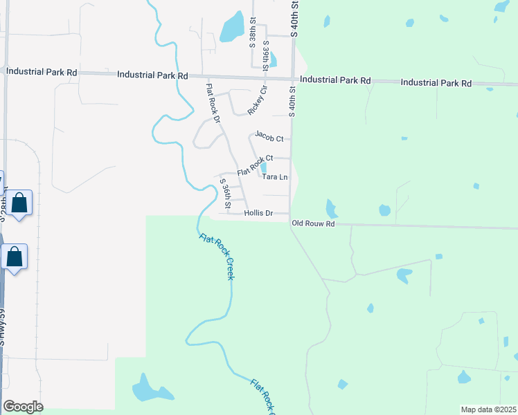 map of restaurants, bars, coffee shops, grocery stores, and more near 3803 Hollis Drive in Van Buren