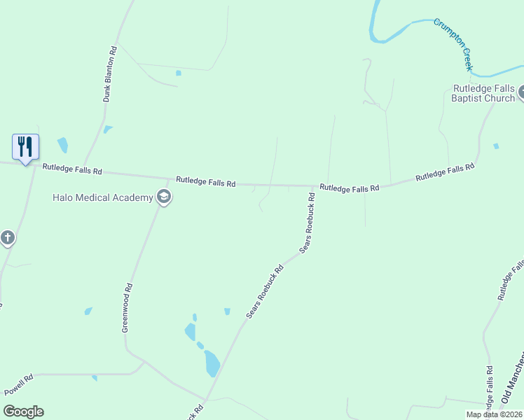 map of restaurants, bars, coffee shops, grocery stores, and more near 2377 Rutledge Falls Road in Tullahoma