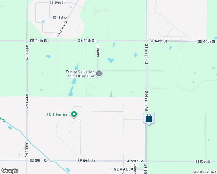 map of restaurants, bars, coffee shops, grocery stores, and more near 20636 Southeast 48th Street in Oklahoma County