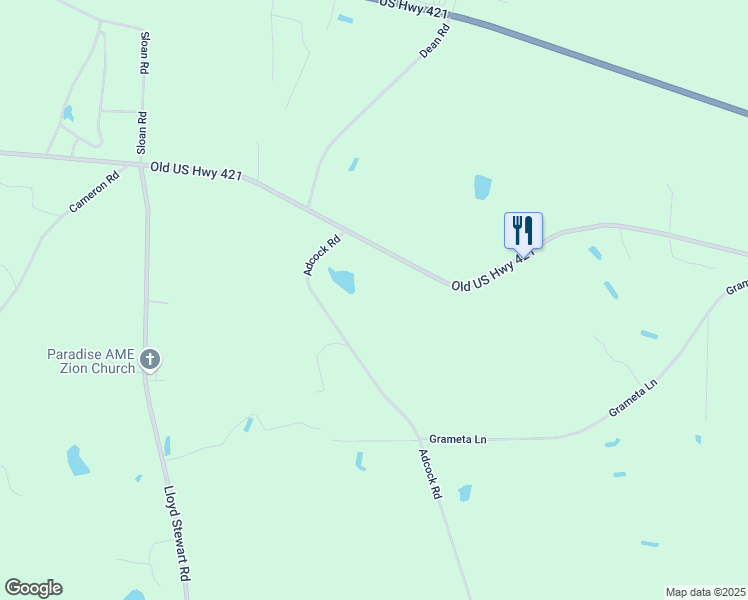 map of restaurants, bars, coffee shops, grocery stores, and more near 8347 Old US Highway 421 in Lillington