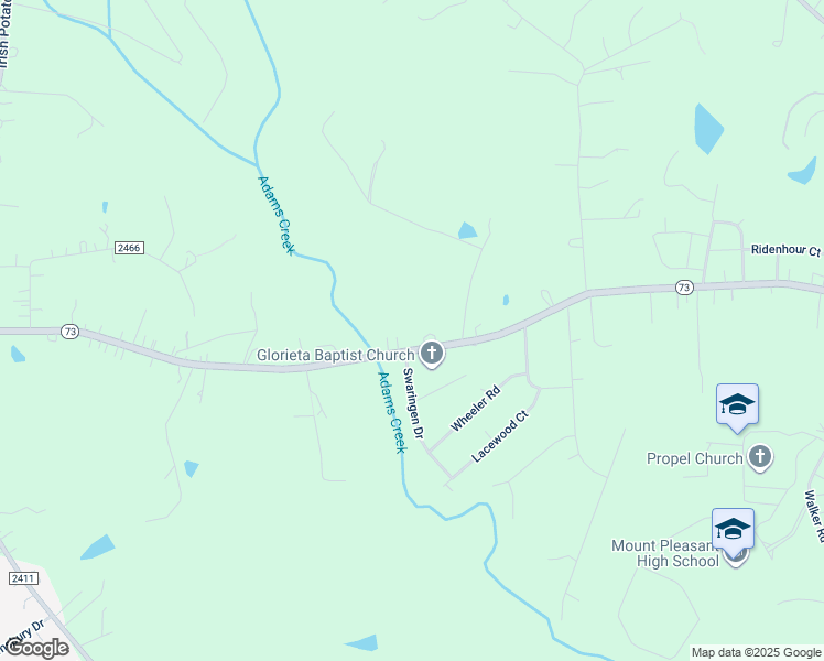 map of restaurants, bars, coffee shops, grocery stores, and more near 4895 North Carolina 73 in Concord