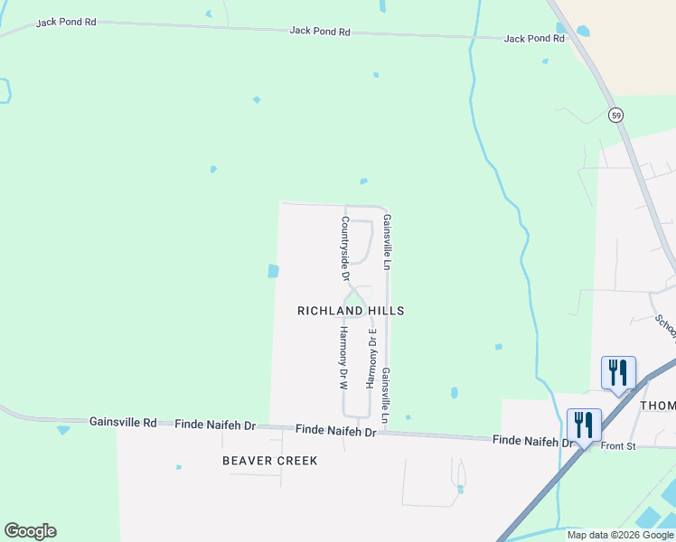map of restaurants, bars, coffee shops, grocery stores, and more near 47 Countryside Drive in Mason