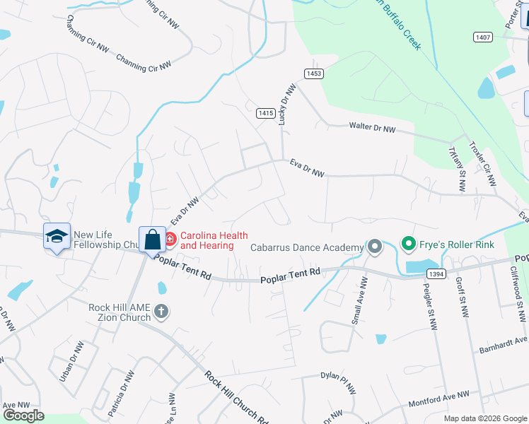 map of restaurants, bars, coffee shops, grocery stores, and more near 3223 Vista Place Northwest in Concord
