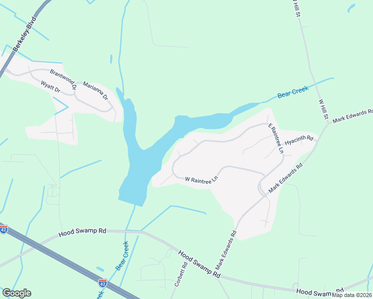 map of restaurants, bars, coffee shops, grocery stores, and more near 100 Lakeshore Court in Goldsboro