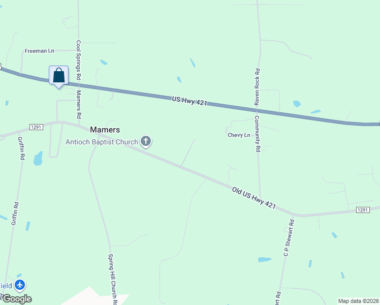 map of restaurants, bars, coffee shops, grocery stores, and more near 58 Arthur Lucius Lane in Lillington