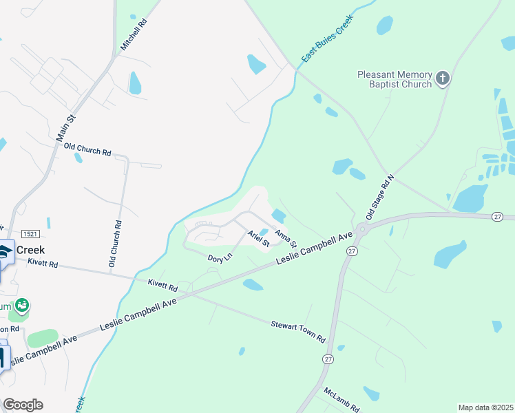 map of restaurants, bars, coffee shops, grocery stores, and more near 32 Linsey Court in Lillington