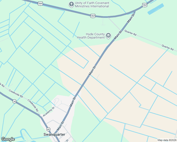 map of restaurants, bars, coffee shops, grocery stores, and more near 540-760 Main Street in Swan Quarter