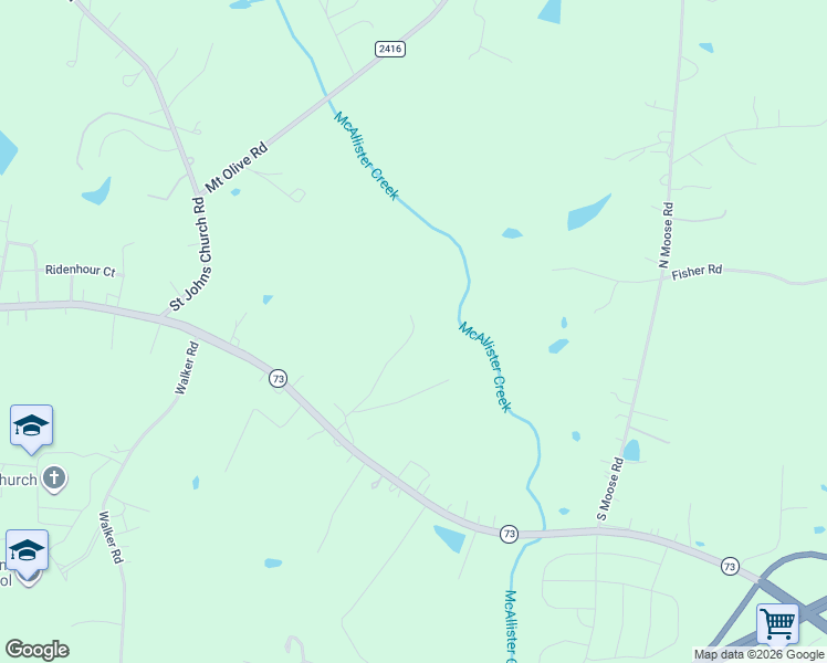 map of restaurants, bars, coffee shops, grocery stores, and more near 6325 North Carolina 73 in Mount Pleasant