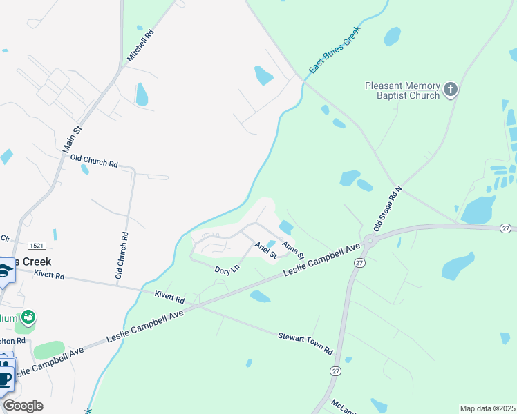 map of restaurants, bars, coffee shops, grocery stores, and more near 51 Linsey Court in Lillington