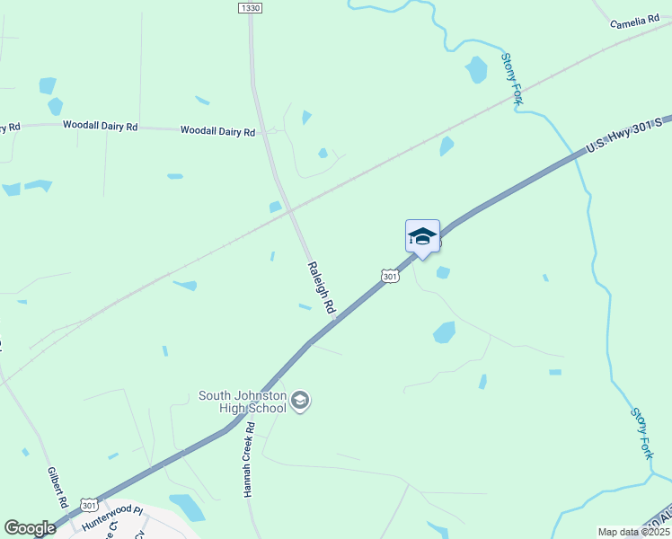 map of restaurants, bars, coffee shops, grocery stores, and more near 14445 Raleigh Road in Four Oaks