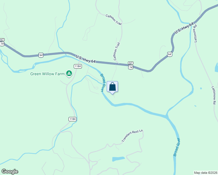 map of restaurants, bars, coffee shops, grocery stores, and more near 194 River Landing in Rutherfordton