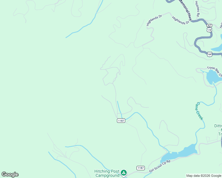 map of restaurants, bars, coffee shops, grocery stores, and more near 119 Celestial Way in Mill Spring